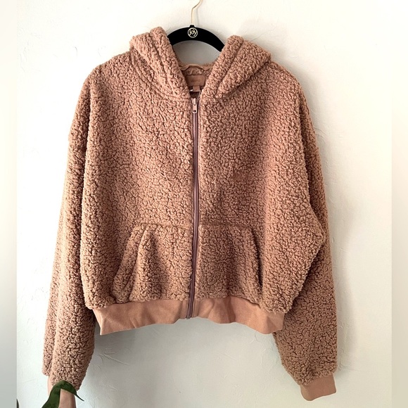 🤎SKIMS TEDDY SHERPA ZIP HOODIE JACKET TIGERS EYE XL 2X 4X - Picture 2 of 3